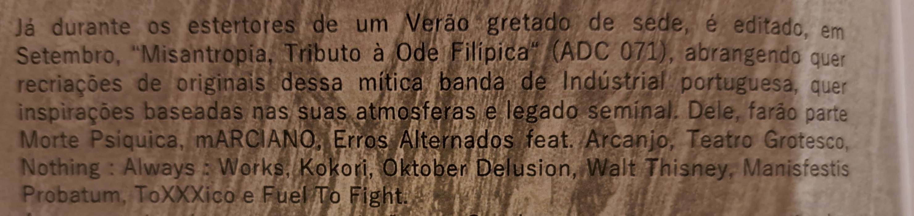 Kokori participou também no álbum de tributo aos Ode Filípica