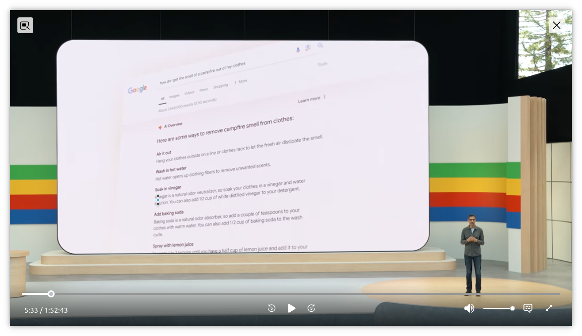 A still of Google IO's keynote